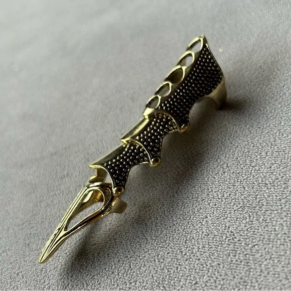 Gold Tone Long Finger Claw Ring ~ Brand New! - Picture 6 of 9